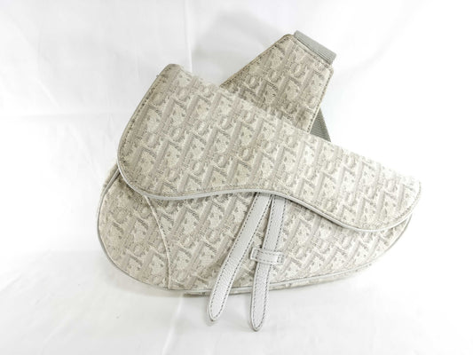 Dior Oblique Saddle Bag White Shoulder Bag