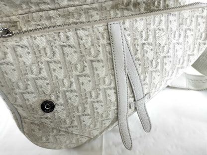 Dior Oblique Saddle Bag White Shoulder Bag
