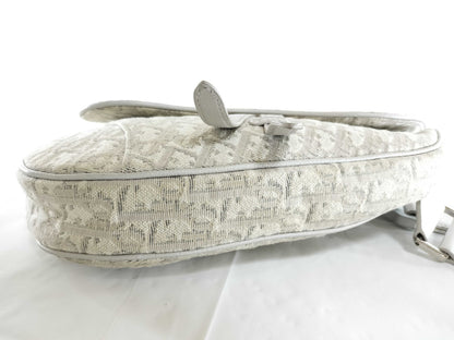 Dior Oblique Saddle Bag White Shoulder Bag