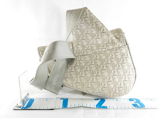 Dior Oblique Saddle Bag White Shoulder Bag