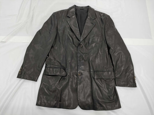 Salvatore Ferragamo Men's Leather Jacket, Size 52