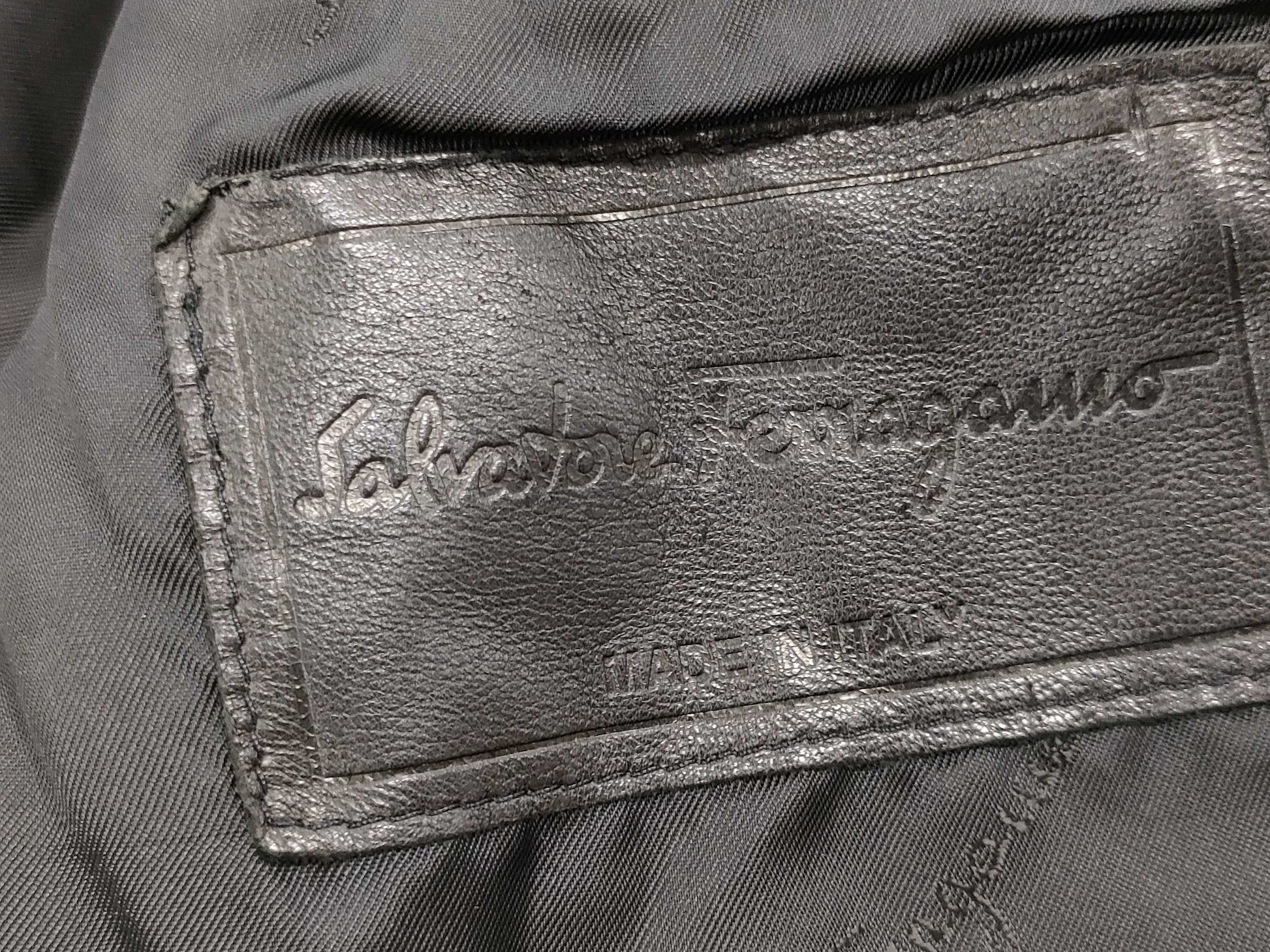 Salvatore Ferragamo Men's Leather Jacket, Size 52