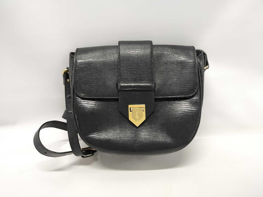 Yves Saint Laurent Embossed Lizard Shoulder Bag