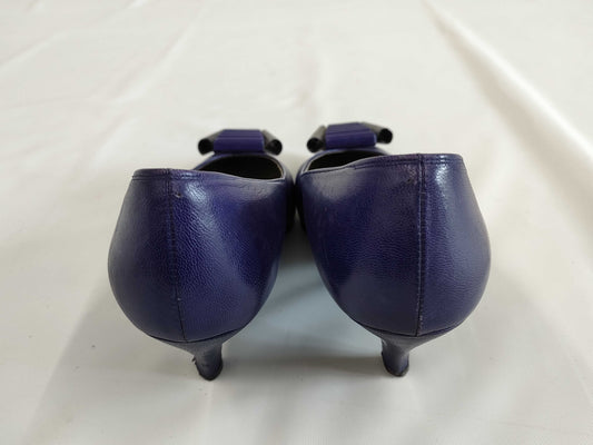 Yves Saint Laurent Leather Pumps, Blue, Size 6
