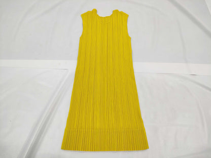 PLEATS PLEASE ISSEY MIYAKE Dress, Tunic, Yellow, Size 3