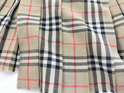 BURBERRY BURBERRY London England Skirt BURBERRY Women's Pleated Check Wool Mini Quilt 8025832 Size 36 Skirt Skirt