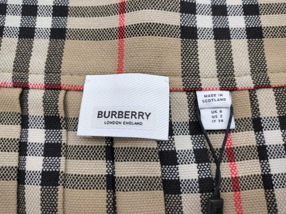BURBERRY BURBERRY London England Skirt BURBERRY Women's Pleated Check Wool Mini Quilt 8025832 Size 36 Skirt Skirt