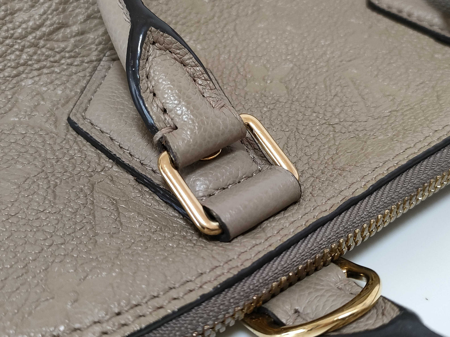 LOUIS VUITTON Monogram Empreinte Alma PM Tourterelle 2-way handbag M44885 RFID