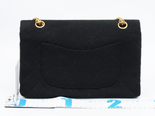 CHANEL Cotton W-Flap 25 Shoulder Bag