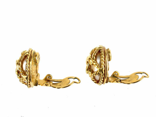 CHANEL Coco Mark Pearl Earrings 95A Earrings