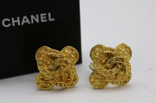 CHANEL 94A Coco Mark Cross Earrings