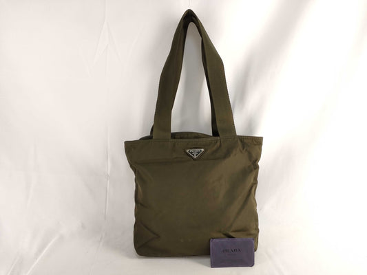 PRADA Prada handbag nylon khaki handbag