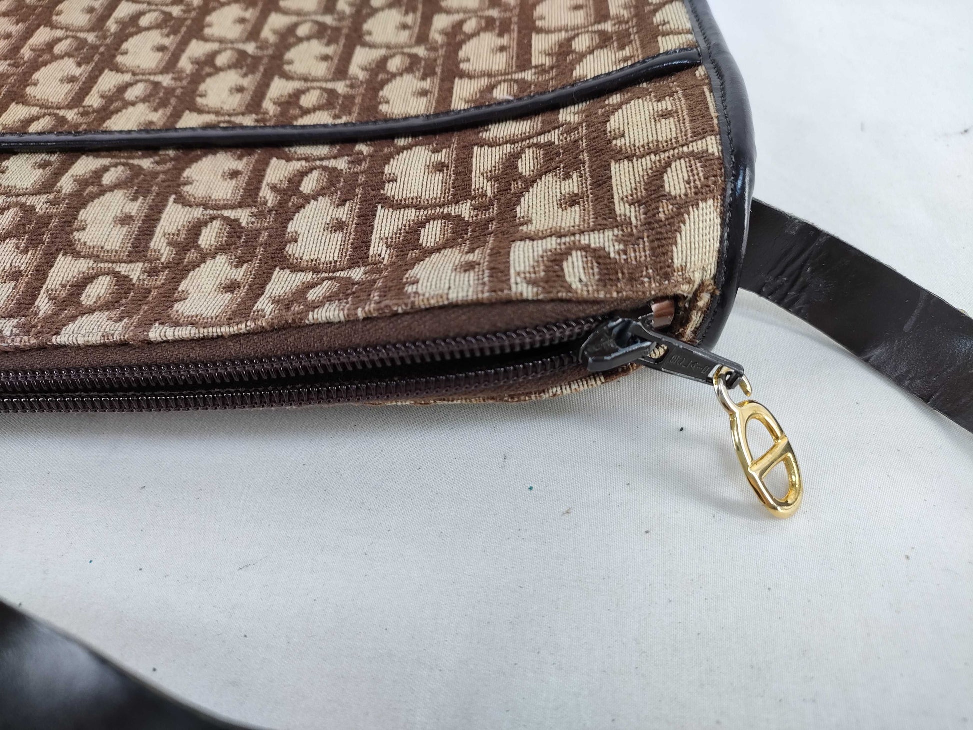 Dior Trotter Shoulder Bag, Trotter Canvas, Brown, Shoulder Bag