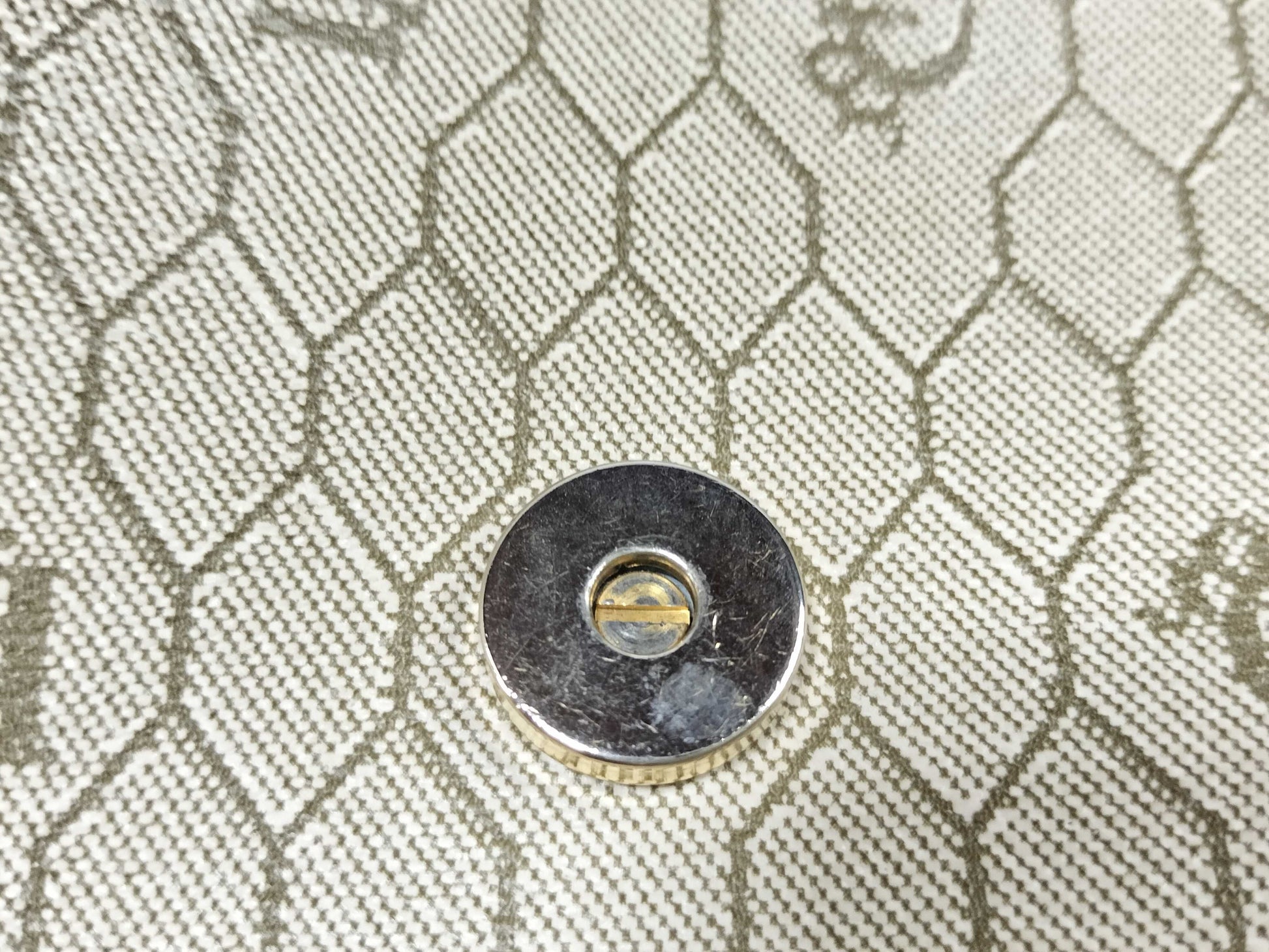 Dior Chain Bag Honeycomb Pattern PVC Beige Shoulder Bag