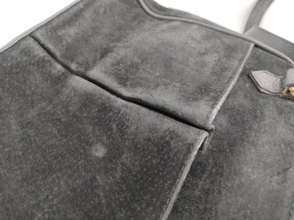 GUCCI Bamboo Gucci Shoulder Bag/Handbag 2-Way Bamboo Suede Black Handbag