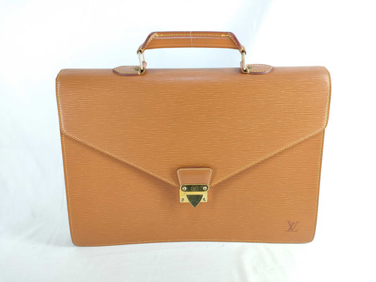LOUIS VUITTON Epi Leather Porte-Document Business Bag M54468 Epi Leather Camel Business Bag