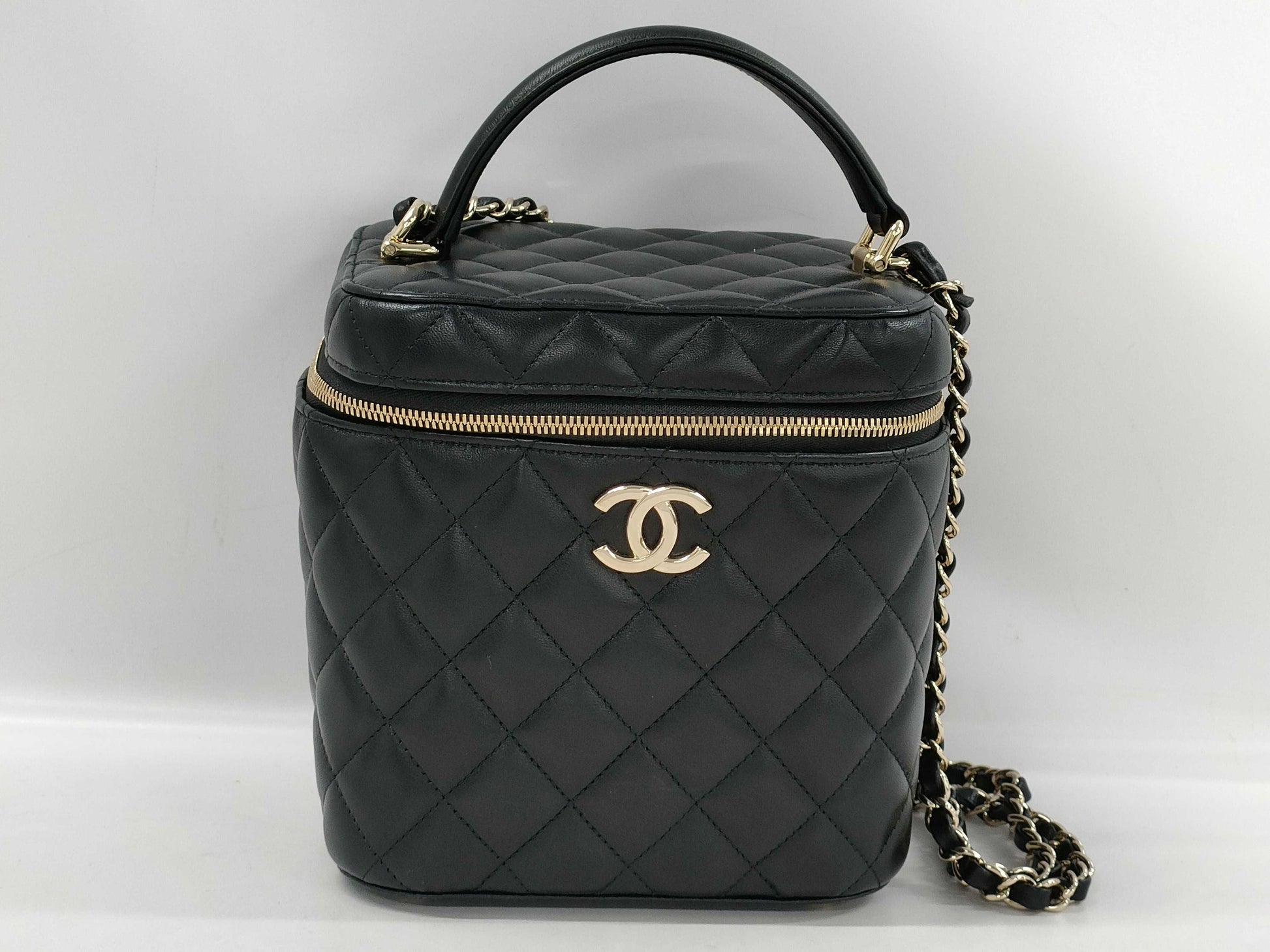 CHANEL Lambskin 2-Way Vanity Bag