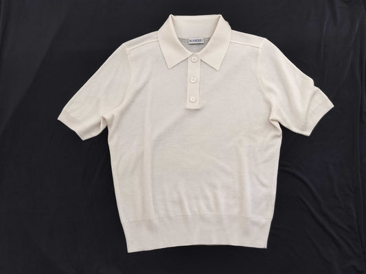 BURBERRY Nova Check Knit Polo Shirt with Current Tag