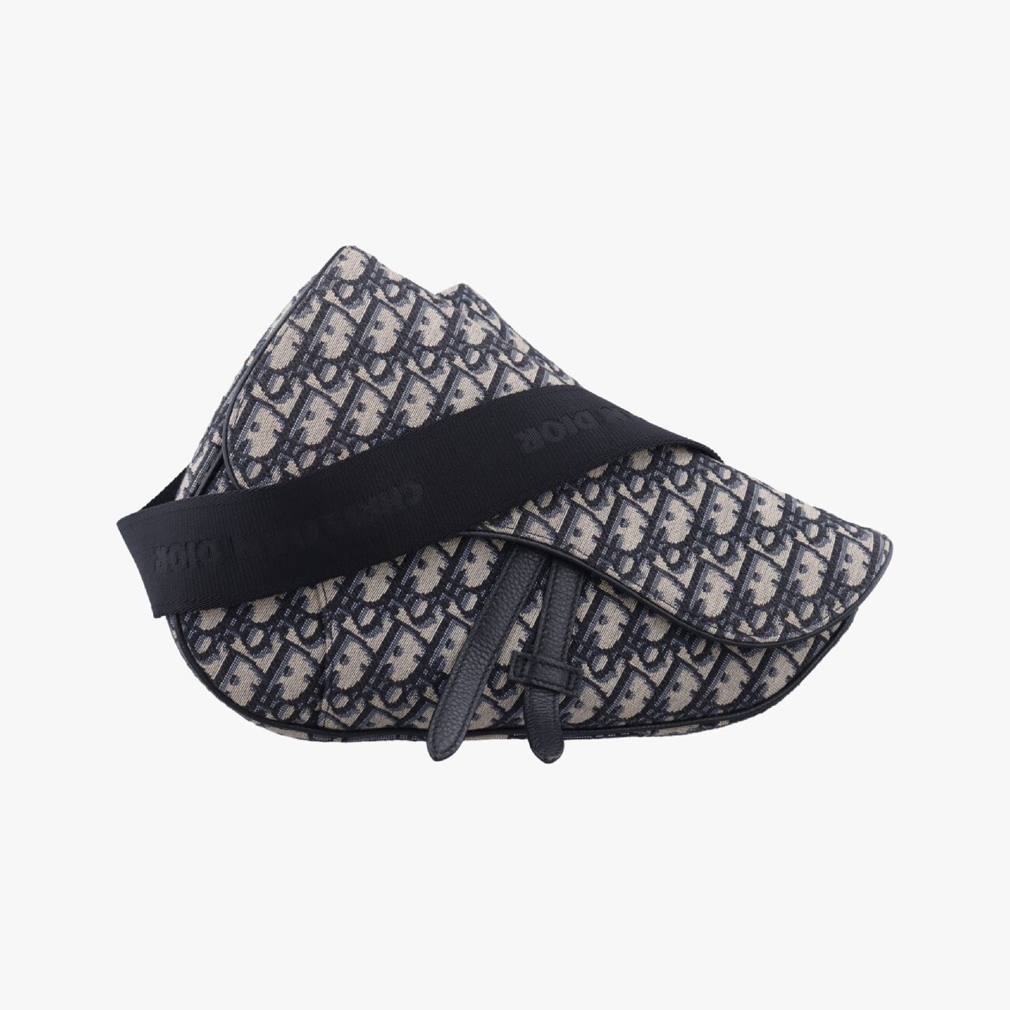 Dior Saddle Bag Gray x Navy Jacquard x Leather 21-BO-1210 Shoulder Bag