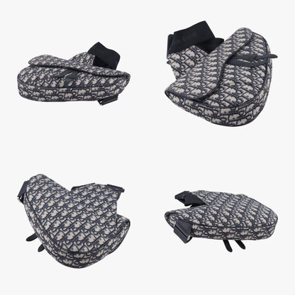 Dior Saddle Bag Gray x Navy Jacquard x Leather 21-BO-1210 Shoulder Bag