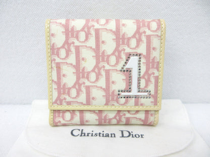 Dior Christian Dior Trotter Rhinestone Canvas Bifold Wallet