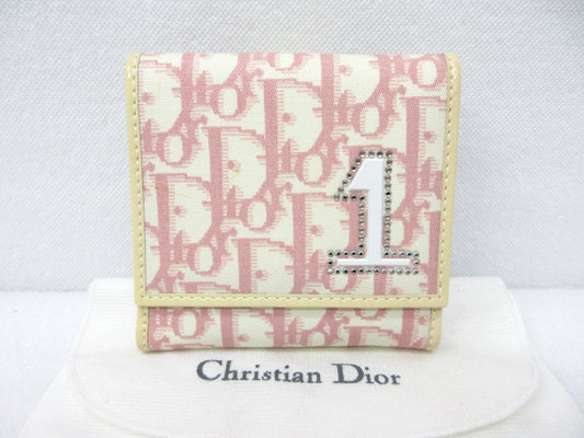Dior Christian Dior Trotter Rhinestone Canvas Bifold Wallet
