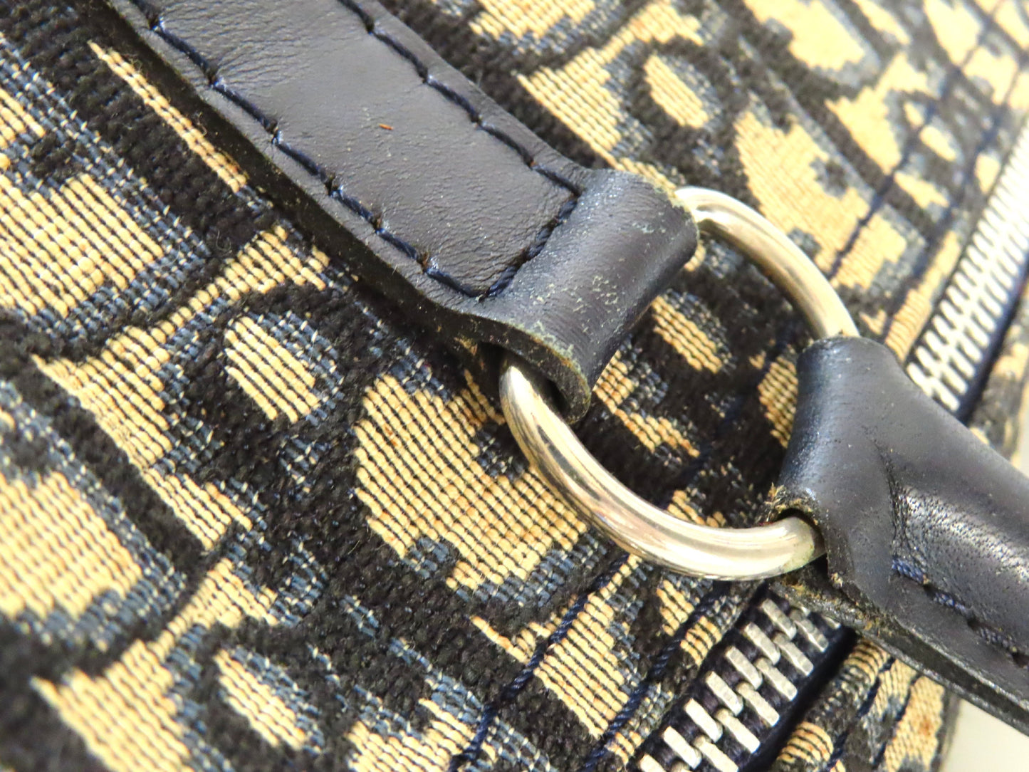 Dior Trotter Trotter Pattern Boston Bag Canvas Boston Bag