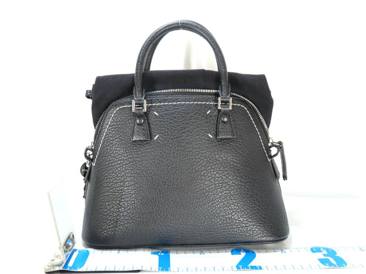 2-way handbag, leather, black