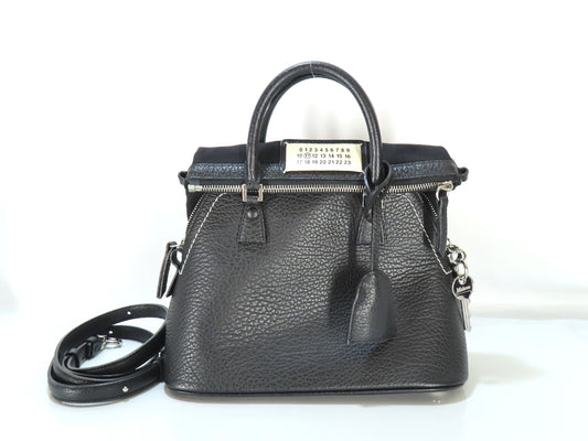2-way handbag, leather, black