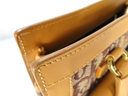 Dior Trotter Trotter Pattern Handbag Brown