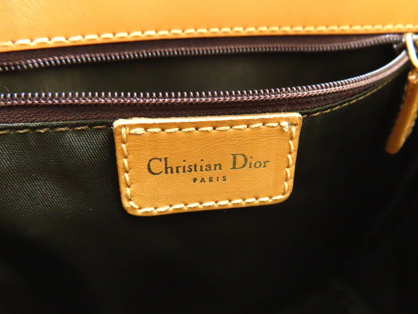 Dior Trotter Trotter Pattern Handbag Brown