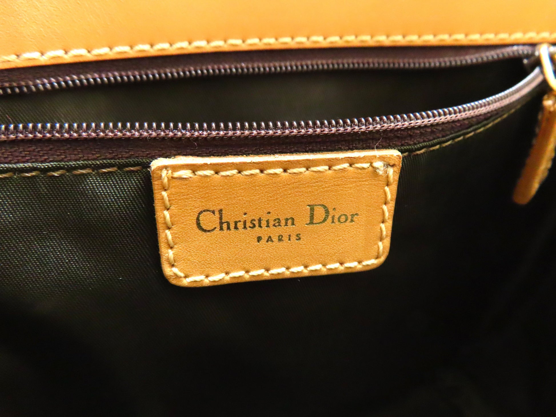 Dior Trotter Trotter Pattern Handbag Brown
