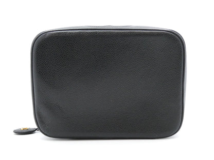 CHANEL Caviar Skin Coco Mark Vanity Bag