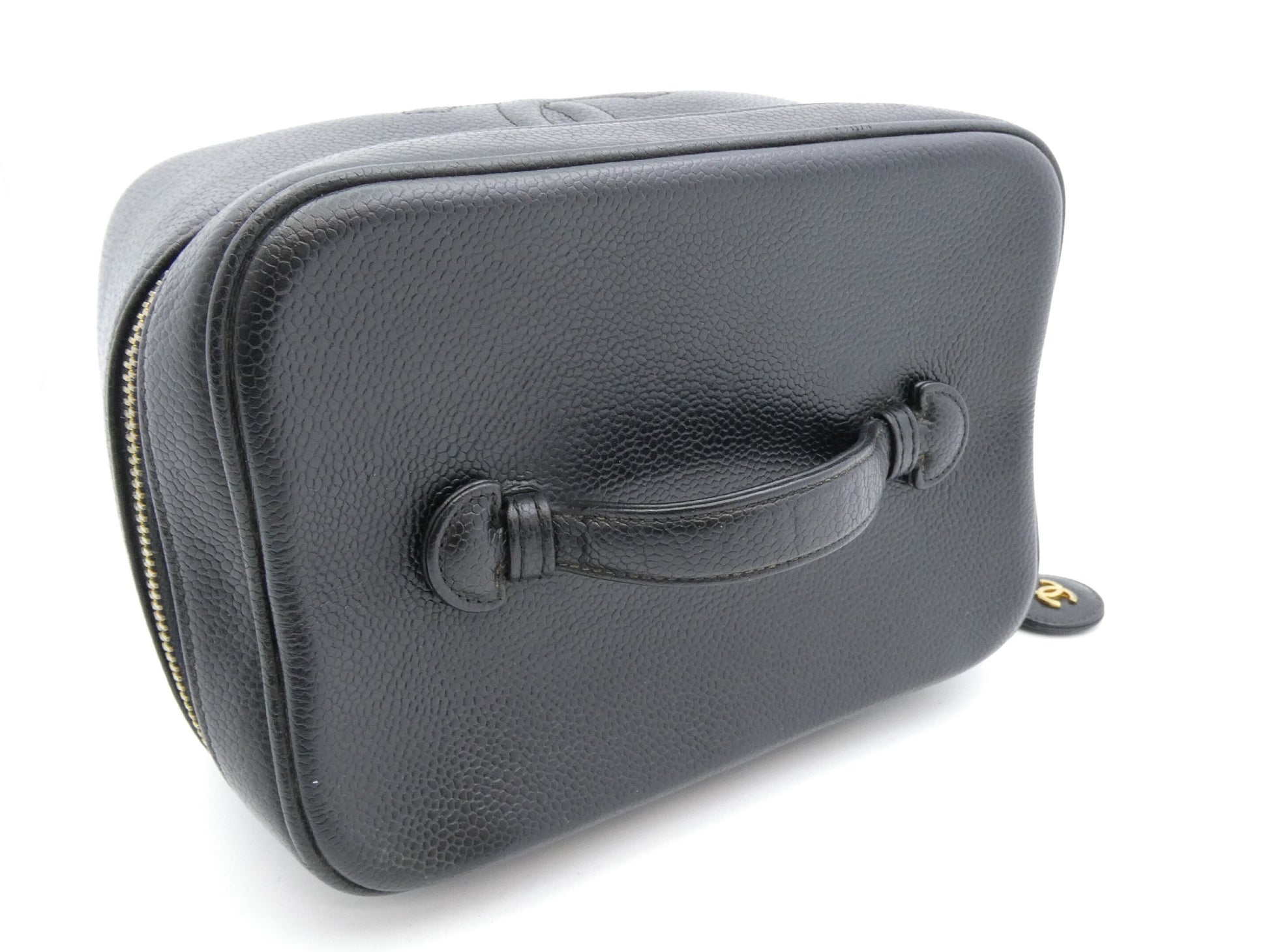 CHANEL Caviar Skin Coco Mark Vanity Bag