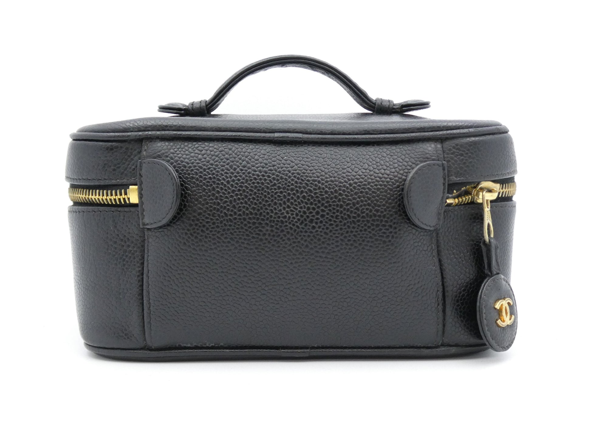 CHANEL Caviar Skin Coco Mark Vanity Bag