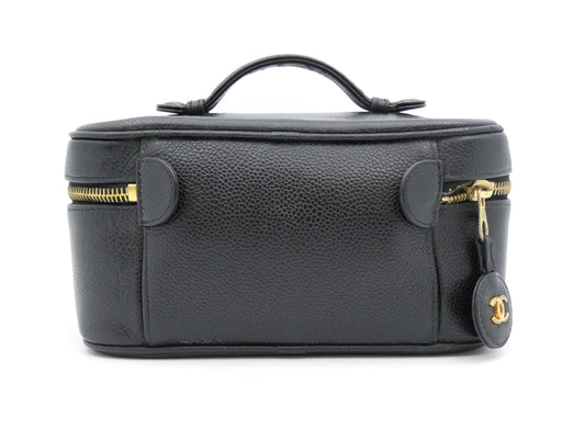 CHANEL Caviar Skin Coco Mark Vanity Bag