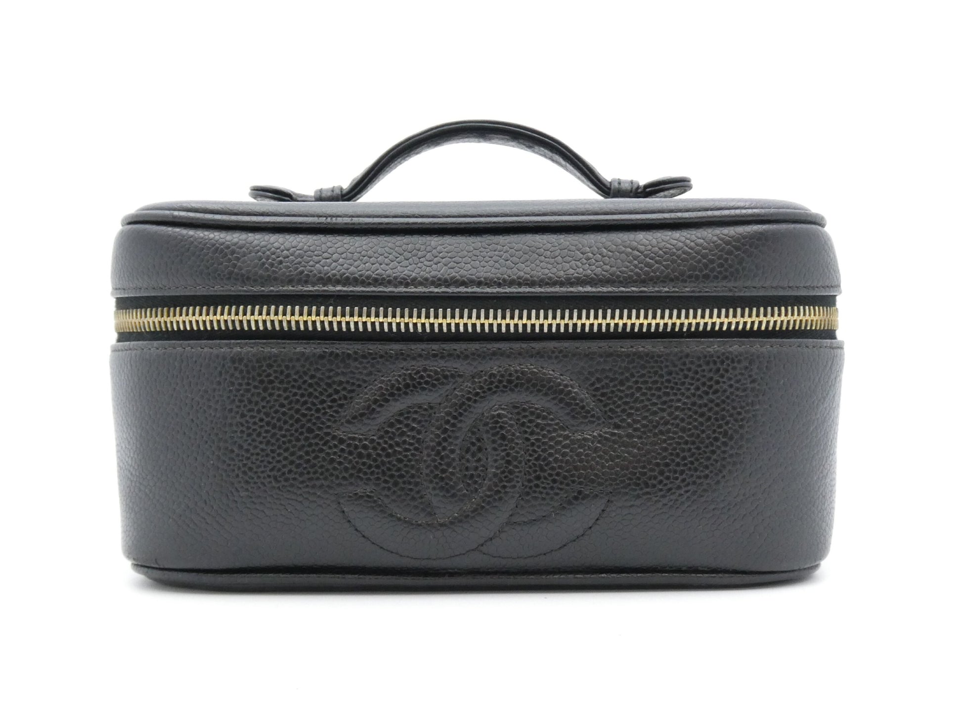 CHANEL Caviar Skin Coco Mark Vanity Bag