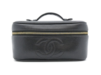 CHANEL Caviar Skin Coco Mark Vanity Bag