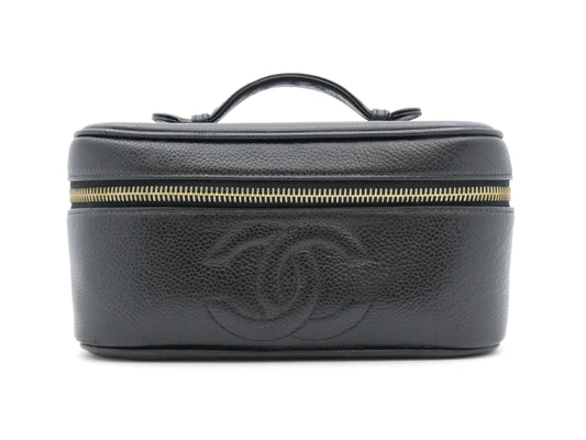 CHANEL Caviar Skin Coco Mark Vanity Bag