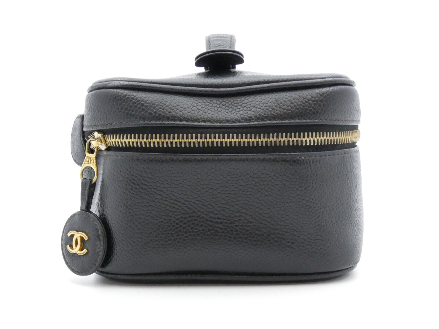 CHANEL Caviar Skin Coco Mark Vanity Bag