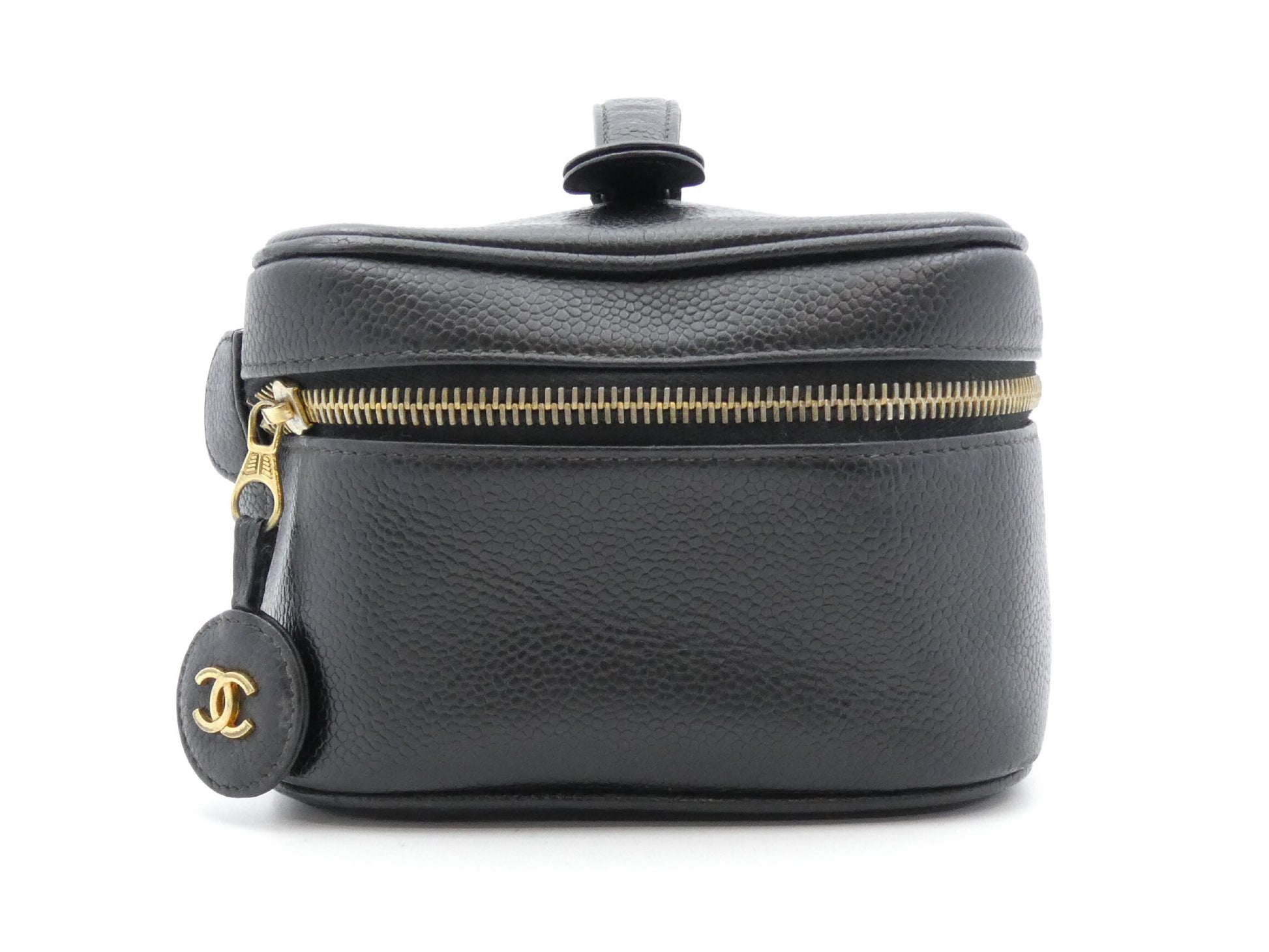 CHANEL Caviar Skin Coco Mark Vanity Bag