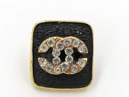 CHANEL Rhinestone Coco Earrings