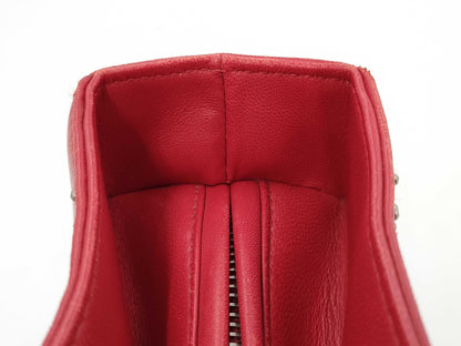 Dior Red Silver Hardware Studded Handbag