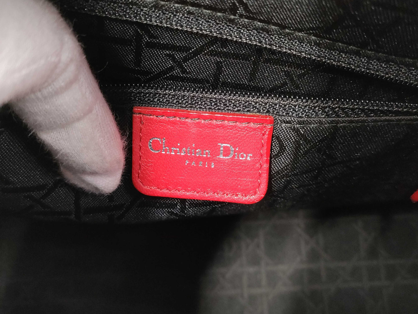 Dior Red Silver Hardware Studded Handbag