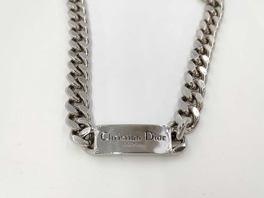 Dior ID Chain Link Necklace Silver Necklace