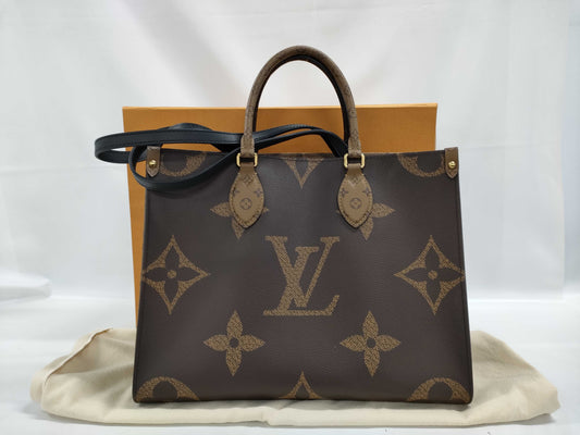LOUIS VUITTON M46373 On the Go MM RFID Tote Bag with Box and Bag