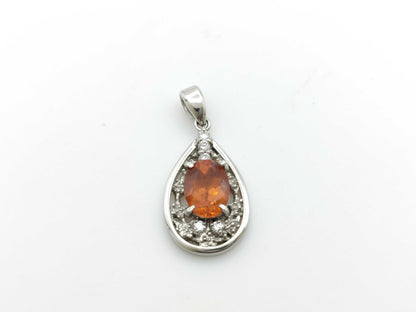 Spessartite Garnet 1.71ct D0.10ct PT900 3.6g Pendant Top 