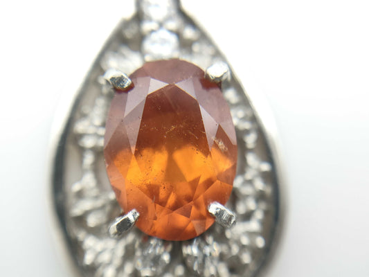 Spessartite Garnet 1.71ct D0.10ct PT900 3.6g Pendant Top 