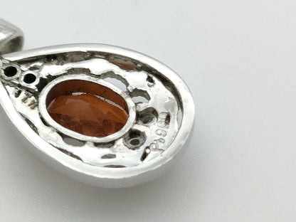 Spessartite Garnet 1.71ct D0.10ct PT900 3.6g Pendant Top 