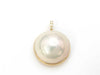 Mabe pearl pendant, approximately 18.1mm diameter, 0.03ct, 18K gold, 4.5g 